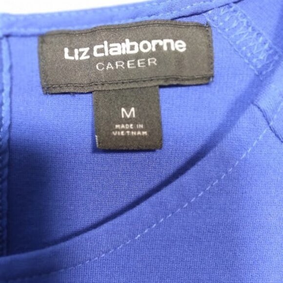 Liz Claiborne Career Blue Peplum Top Size: M - Picture 14 of 15